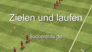 Zielen und laufen  Aufwärmen  Fußballtraining auf Soccerdrillsde [upl. by Cotter]