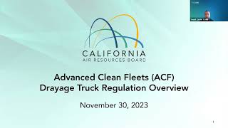 Advanced Clean Fleets  Drayage Training Webinar [upl. by Phia]