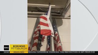 Uniontown Police searching for suspect responsible for tearing down flags [upl. by Roz599]