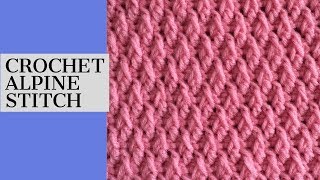 CROCHET ALPINE STITCH TUTORIAL [upl. by Akcimat]