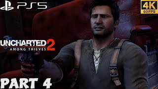 UNCHARTED 2 AMONG THIEVES PS5 WALKTHROUGH GAMEPLAY PART 4  TRAIN SEQUENCE  No Commentary [upl. by Hamrnand472]