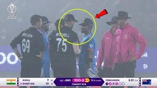 New Zealand players refused to play in this foggy weather then Virat Kohli did this in Ind vs NZ WC [upl. by Kcinimod]