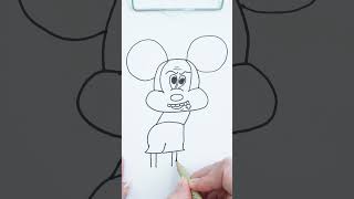 How to draw Mickey Mouse Beetlejuice shorts drawing [upl. by Aivalf]