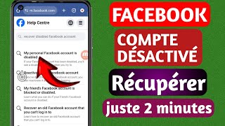 Comment récupérer un compte Facebook désactivé dans 2024 dernière mise à jour [upl. by Nnayelhsa]