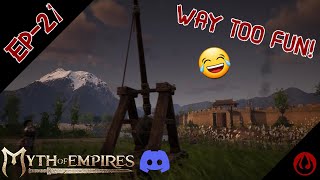 Myth of Empires Ep 21  Assigning A Warrior To The Farm amp Playing With Siege Weapons [upl. by Laroy]