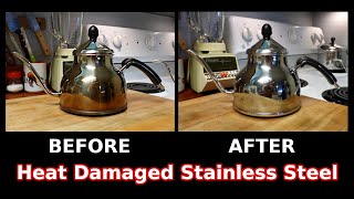 How I Cleaned My Heat Damaged Stainless Steel Gooseneck Kettle  Happy Day Kettle [upl. by Massingill926]