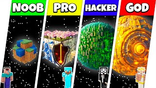 Minecraft Battle NOOB vs PRO vs HACKER vs GOD INSIDE PLANET HOUSE BASE BUILD CHALLENGE  Animation [upl. by Robbi]