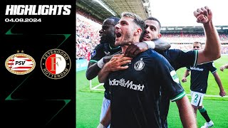 FIRST MATCH FIRST TROPHY 🏆  Highlights PSV  Feyenoord  Johan Cruijff Schaal 2024 [upl. by Etteb]