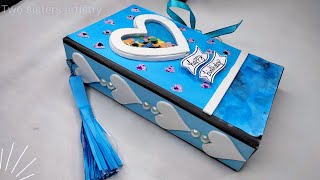 DIY birthday scrapbook🎀  elegant scrapbook for friend✨  handmade scrapbook making with paper💙 [upl. by Rani]