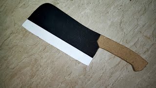 How to make cardboard butcher knife  Meat Cleaver  DIY [upl. by Adnamaa]