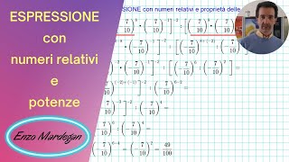 Espressione con numeri RELATIVI e proprietà delle POTENZE [upl. by Oner]