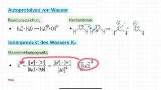 Autoprotolyse und Ionenprodukt des Wassers [upl. by Orsola]