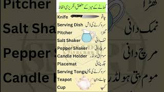 Top 10 Dining Room Essentials Vocabulary  English to Urdu  Smart Study Zone  Part 2 [upl. by Wiles]