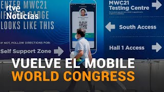 Arranca el primer MOBILE WORLD CONGRESS postpandemia con menos público y sonadas ausencias  RTVE [upl. by Anivol735]