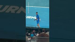 Watch tennis star Novak Djokovic confront a heckler at the Australian Open shorts [upl. by Yzdnil525]