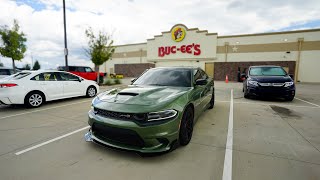 DODGE CHARGER SCAT PACK BUCEES RUN IN HIGHWAY TRAFFIC POV [upl. by Rolfston41]