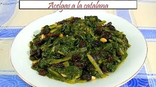 Acelgas a la catalana  Receta de Cocina en Familia [upl. by Adnoval]