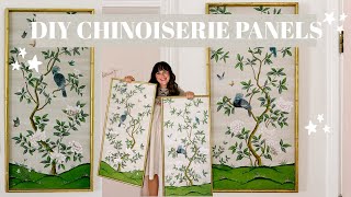 Framed Chinoiserie Panels  Make your OWN Framed and Bamboo trim [upl. by Harrietta770]