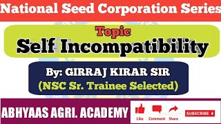 PLANT BREEDING SELF INCOMPATIBILITY [upl. by Mairam]