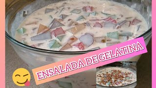 ENSALADA DE GELATINA CREMOSA RICA Y FÁCIL DE HACER [upl. by Htaras]