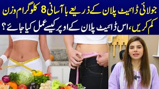 How To Lose 8kgs in One Month  July Weight Loss Diet Plan  Ayesha Nasir [upl. by Galitea]