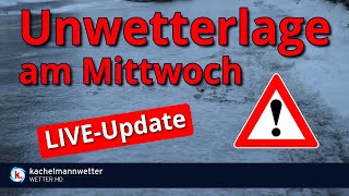 LiveUpdate 1900 Uhr Schnee amp Eisregen mit Luftmassengrenze am Mittwoch [upl. by Tolkan]