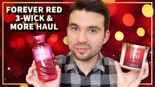 NEW Forever Red 3Wick Candle  More – Bath amp Body Works Christmas Haul [upl. by Tanaka240]