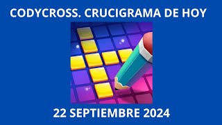 Codycross Crucigrama de Hoy 22 Septiembre 2024 [upl. by Win210]