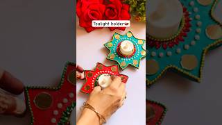 DIY Trending Diya From Waste Card board For Diwali 🪔✨youtubeshorts diy cardboardcraft craft [upl. by Kcajyllib866]