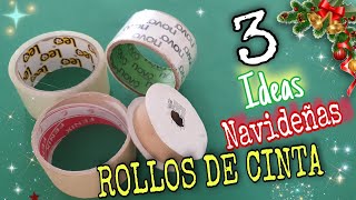 3 Bellísimos ADORNOS NAVIDEÑOS Reutilizando ROLLOS DE CINTAS Adhesivas Fácil de Hacer 👌 [upl. by Caneghem]