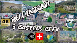 BELLINZONA  3 CASTLES CITY  4K UHD  Tessin  Ticino  Switzerland [upl. by Odrareg246]