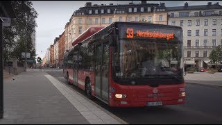 Sweden Stockholm ride with bus 53 from Odenplan to Norra Bantorget [upl. by Annig191]