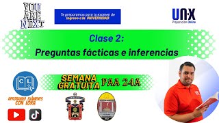 CURSO GRATUITO PAA 2024A  Clase 2 Preguntas fácticas e Inferencias [upl. by Anoiuq]