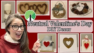 Dollar Tree Valentines Day Crafts  Neutral Farmhouse DIYs for Valentines Day Decor [upl. by Annaeiluj]