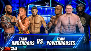 WWE 2K24  Underdogs vs Powerhouses Gable Ricochet amp Gargano Take on Brock amp More [upl. by Kahle505]