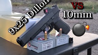 9x25mm Dillon VS 10mm Ballistics Gel Test [upl. by Nyrrad]