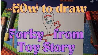 How to draw Forky from Toy Story [upl. by Ainek]