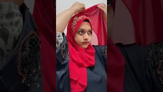 Easy way to wrap you hijab🧕 hijab hijabtutorial bushkhan weddingstyle shorts trending viral [upl. by Ahsille]