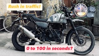 Loaded Himalayan 411 0 to 100 test in seconds Rush in traffic [upl. by Poliard407]