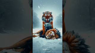 Lion vs Tiger Who wins🤔🤔shorts youtubeshorts viralshorts [upl. by Errick]