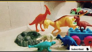 Eoraptor Brachiosaurus and dinosaur Car racing Tyrannosaurus Rex attack dinosaur [upl. by Ecinahs110]