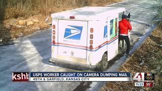 USPS worker caught dumping mail in KC city says [upl. by Sitoiganap]