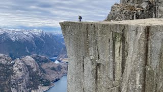 Preikestolen Pulpit Rock hike  April 2023 [upl. by Enitsuga]