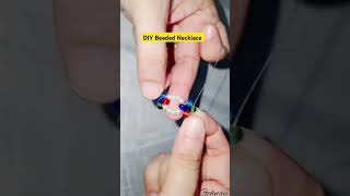 DIY beaded Necklace making tutorial for begginers viralsorts [upl. by Enywad]