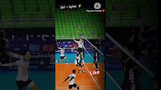 volleyball super set spike 🔥volleyball spike attitude status shortsviral trendingshorts [upl. by Igiul]