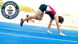 Fastest 100 m running on all fours  Guinness World Records [upl. by Puduns]