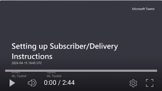 Setting up Subscriber Delivery Instructions [upl. by Geer]