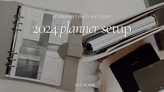 A5 6Ring 2024 Planner Setup  Cloth and Paper Foundations Leather Agenda [upl. by Zsa Zsa]