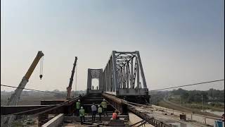 The 2nd 76m Open Web GirderOWGfor Ganjkhwaja Rail FlyOver was successfully launched by Eastern DFC [upl. by Peednam]