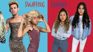 SWAPPING OUTFITS Girls vs Guys [upl. by Lennie]